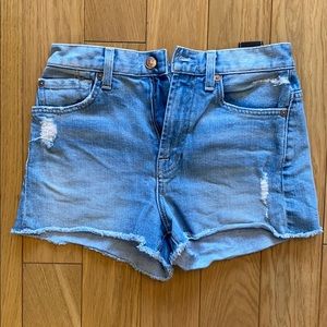7 for all mankind mid rise jean denim shorts